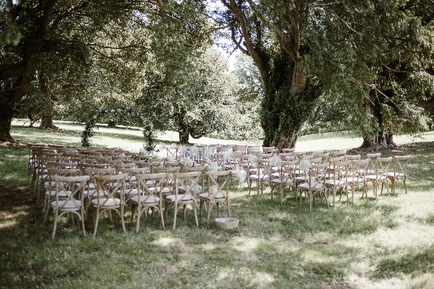 al fresco ceremony spot at The Gathering Barn